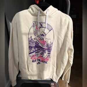 Nike White Hoodie with Graphic Design